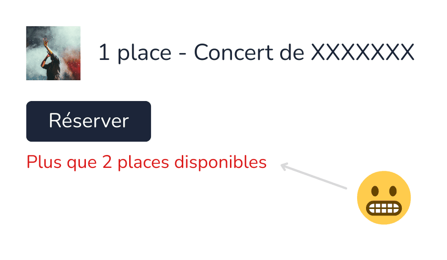 Exemple de biais de rareté avec un stock limité