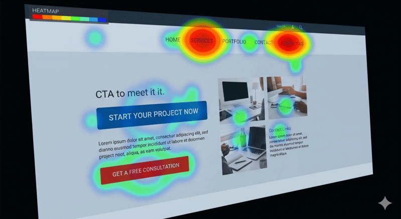 Exemple de Heatmap mettant en avant les zones les plus visitées